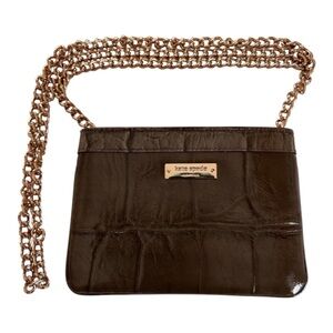 NWB Kate Spade Dolly Graphite Mini Bag with Gold Chain - 4 3/4 H 6 1/2 L